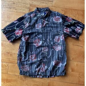 JUNYA WATANABE Comme des Garçons MAN Shirt Floral Print Short Sleeve Size Small